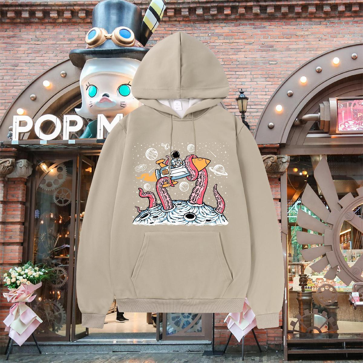 Factory Direct Mens Hoodie Hooded Collar Breathable Loose Hoodie Pullover Custom Print Oversized Tops Home Outdoor Thick Plush