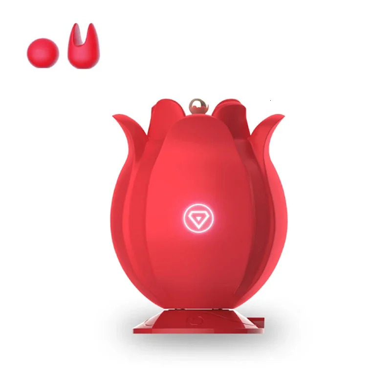 Tulip Shaped Clitoris Vibrator Powerful Clitoral Nipple Clips Massager Sex Toys for Woman Stimulation Rose Vibrators 240403