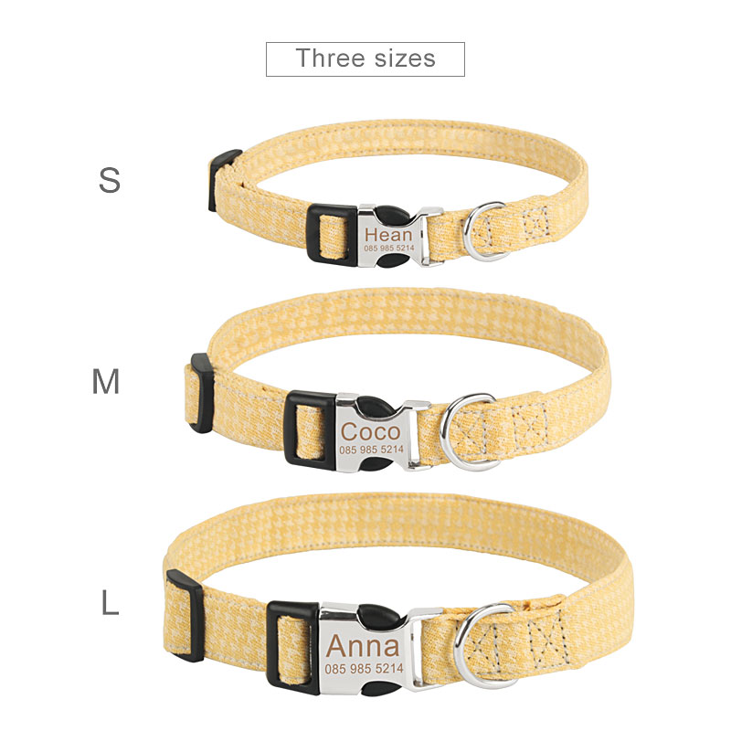 Dog Collar Free Engraved ID Tag Dog Collars Customized Adjustable Soft Pet Collar with Safety Buckles for Small Medium Large Dog