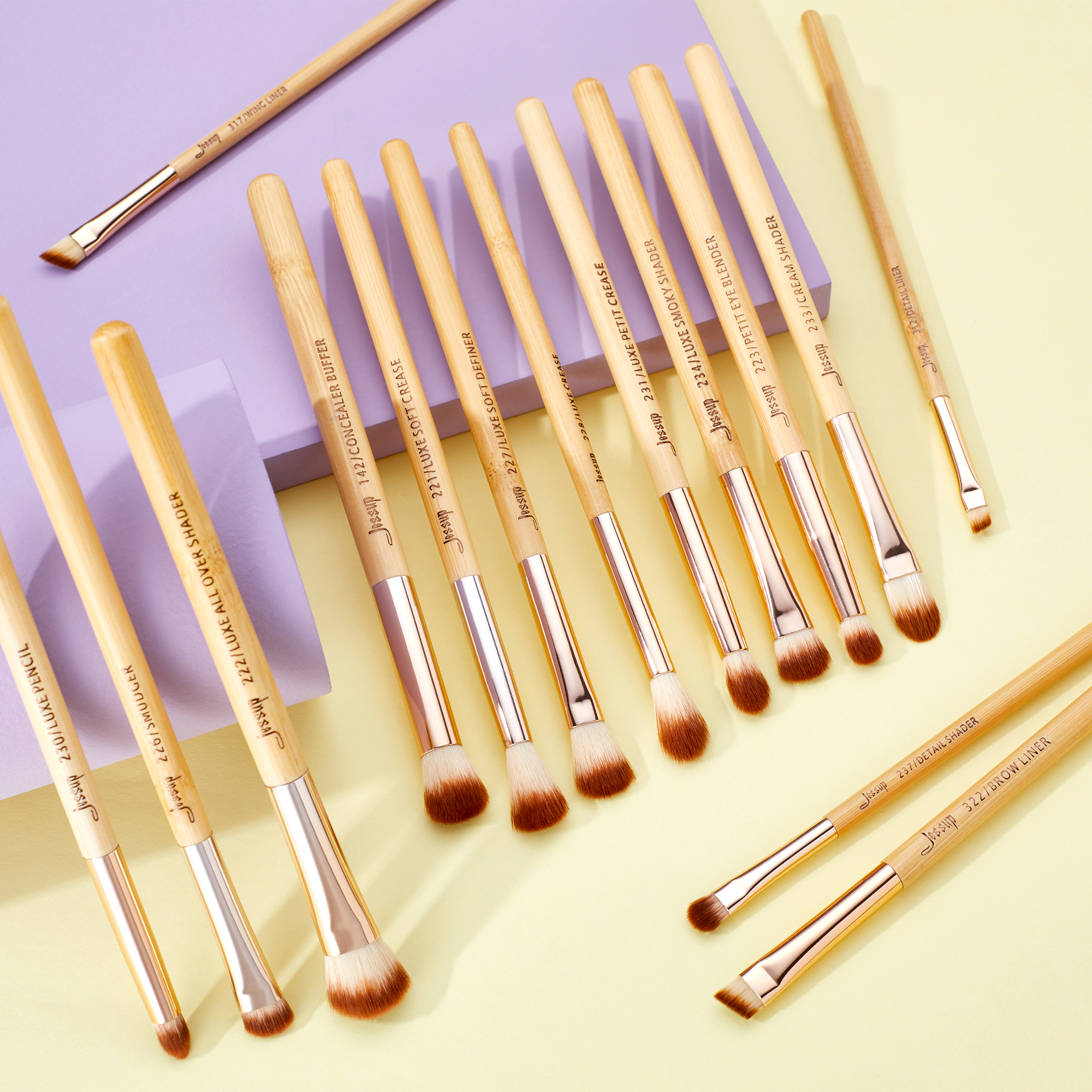 Eye set Brushes Bamboo Jessup pcs Eyeshadow Details Eyeliner Eyebrow Precise shading Blending shadow liner brow
