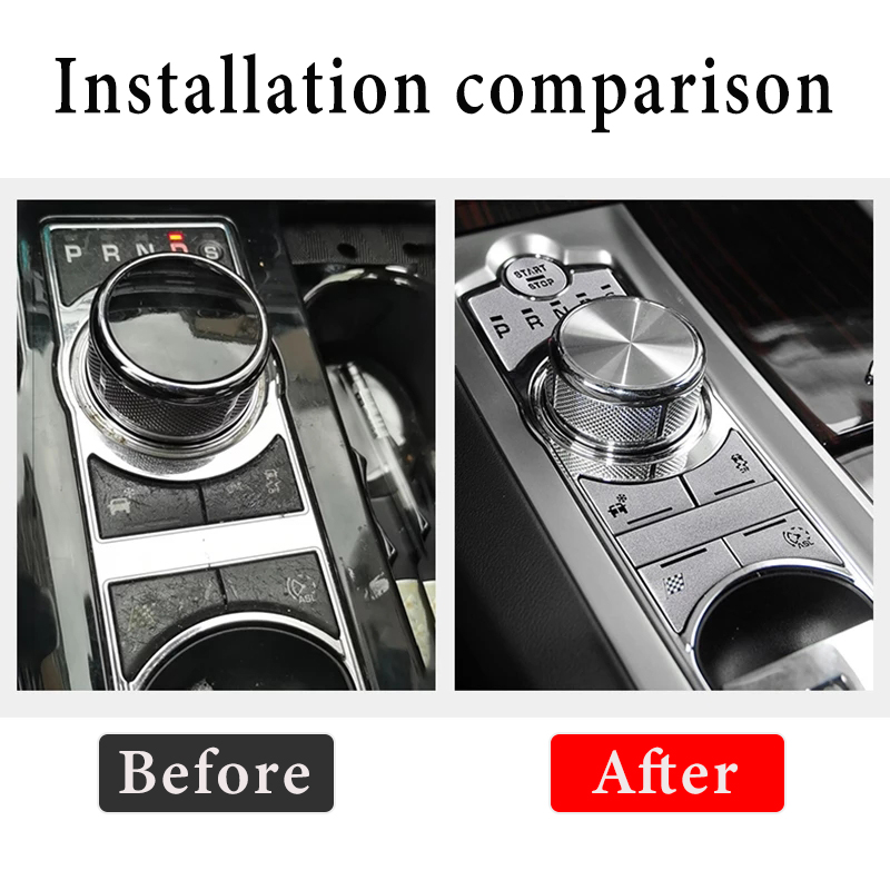 Car Styling For Jaguar XF XJ 2010-2019 Auto Central Control Gear Shift Panel Buttons Covers Stickers Trim Interior Accessories