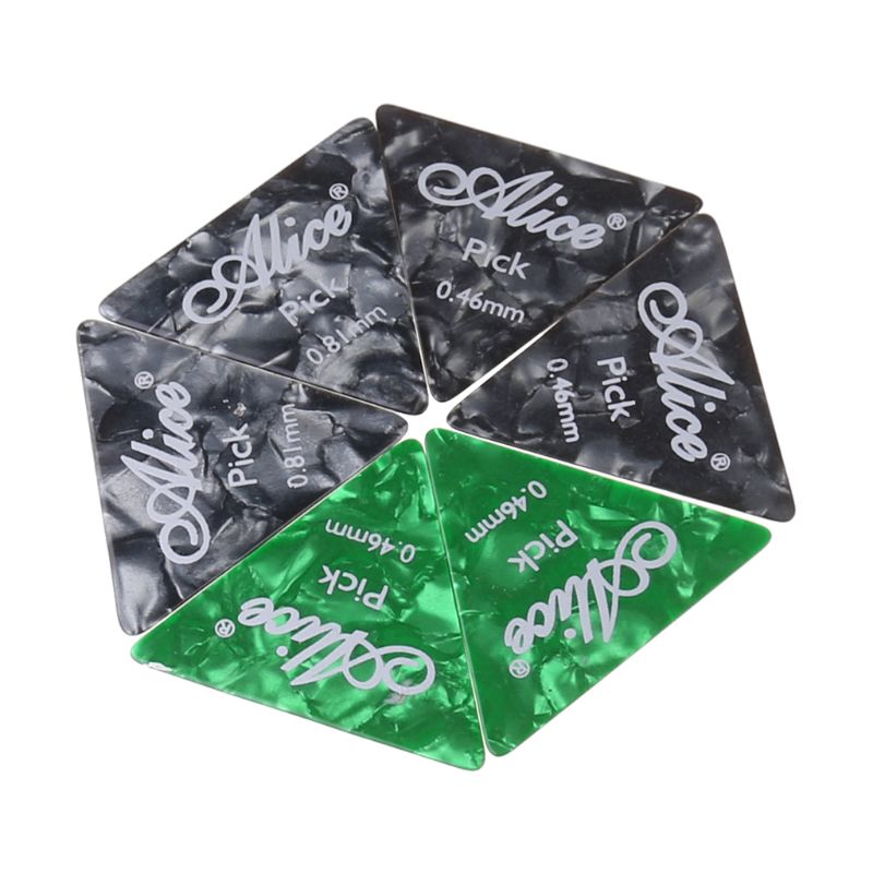 12pcs Celluloid Guitar Picks Big Triangle Pick Strumming Folk 0.46 0.71 0.81mm