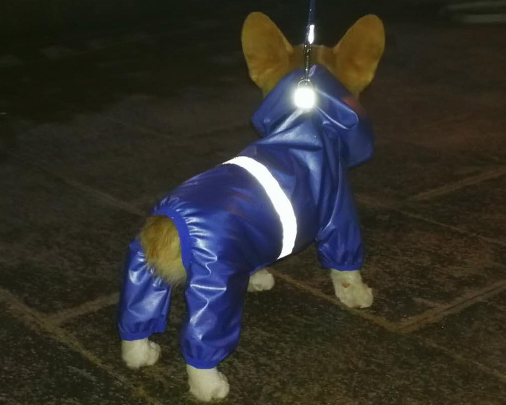 Waterproof Raincoat Jumpsuit Reflective Rain Coat Sunscreen Outdoor Clothes Jacket for Small Dog Pet Supplies