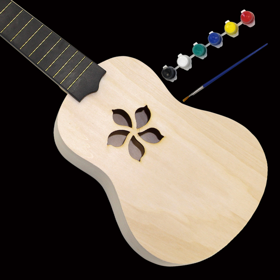 21 Inch Simple and Fun DIY Ukulele DIY Kit Tool Hawaii Guitar Handwork Support Painting Children's Toy Assembly for Amateur
