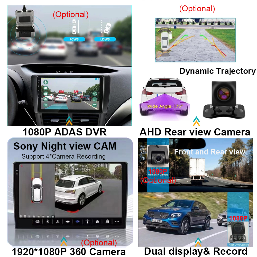 Car Radio Touch QLED Screen 10 Inch Android 13 For Toyota RAV4 LHD Radio Player 2014 2015 2016 2017 2018 Auto Carplay DSP GPS