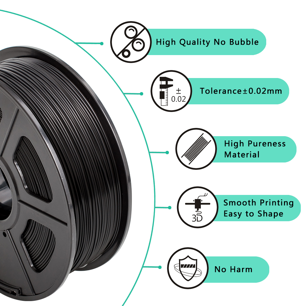 SUNLU ABS 3D Printer Filament 1kg 1.75mm Spool Acrylonitrile Butadiene Styrene Consumables For 3d Printer Model Printing