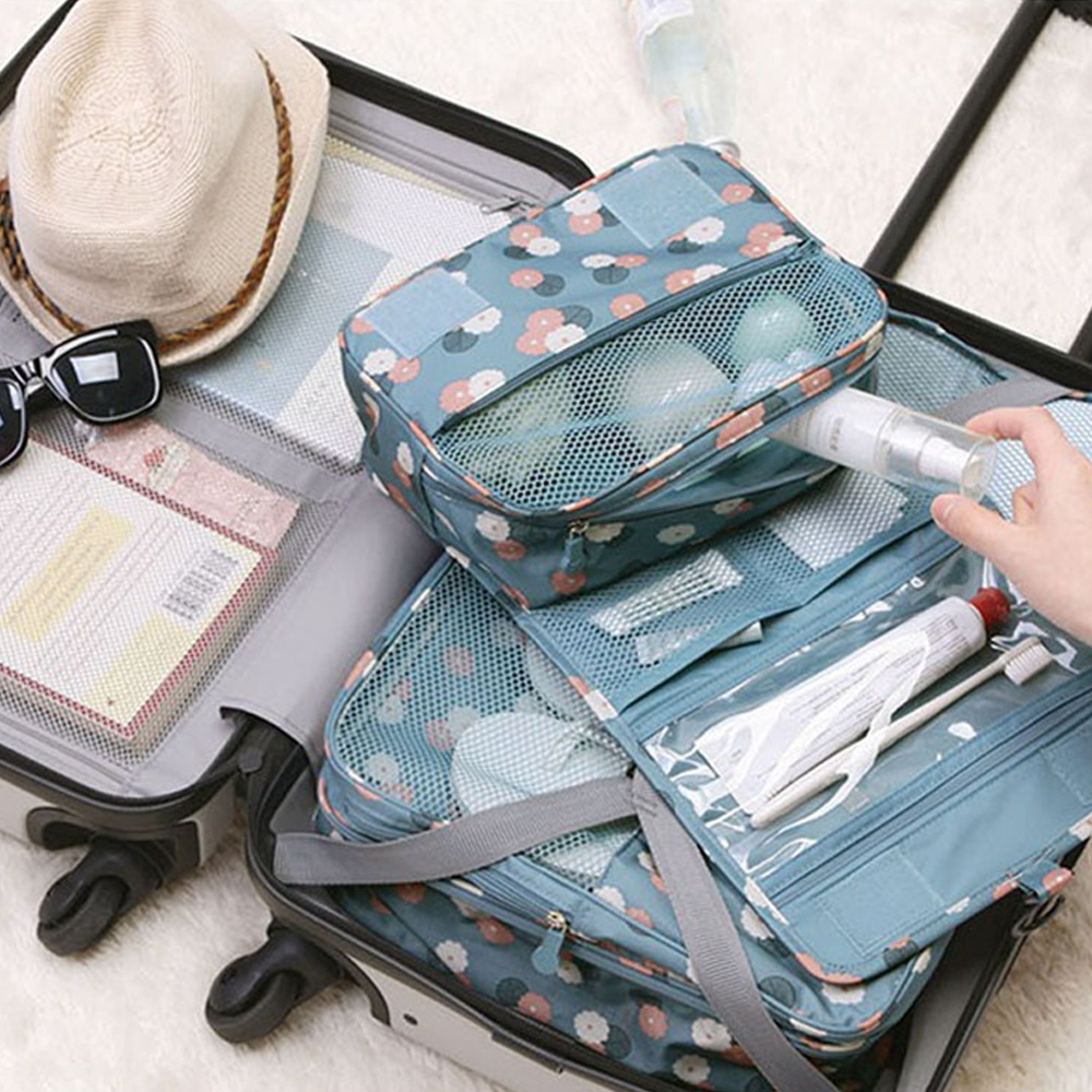 Hook Girl Bathroom Waterproof Toiletry Bag Men Travel Wash Daily Necessities Organizer Women Make Up Case Storage Cosmetic Bags smile