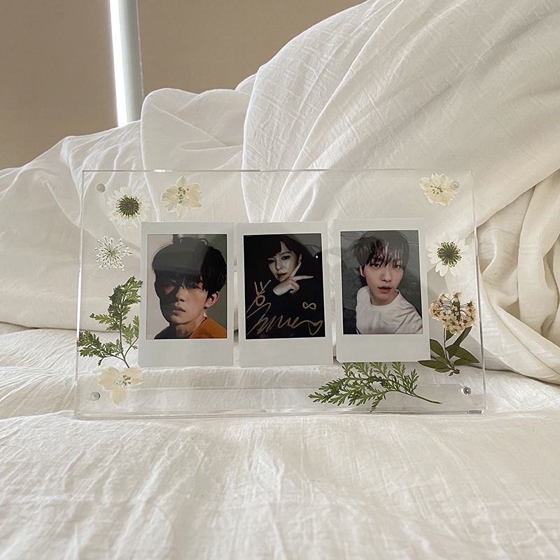 Transparent Acrylic Frames Photos Picture Double Sided Photo Frame Kpop Photocard Holder Album Poster Tag Display H260306
