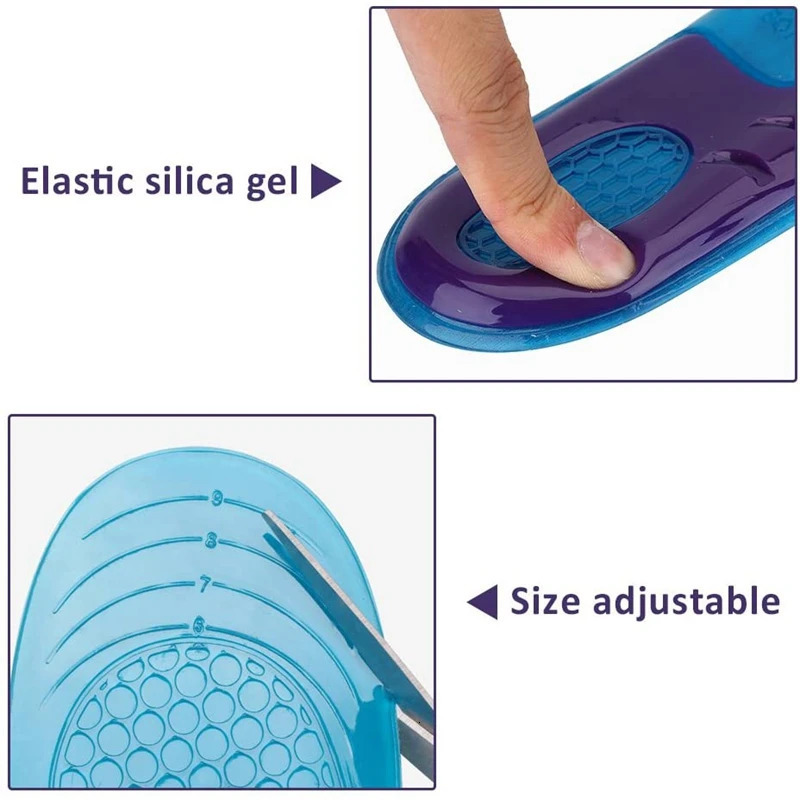 1Pair Silicone Insoles for Shoes Ortic Arch Support Insole Soft Shoe Inserts Sport Anti-slip Template For Man Women Shoe Sole 240329