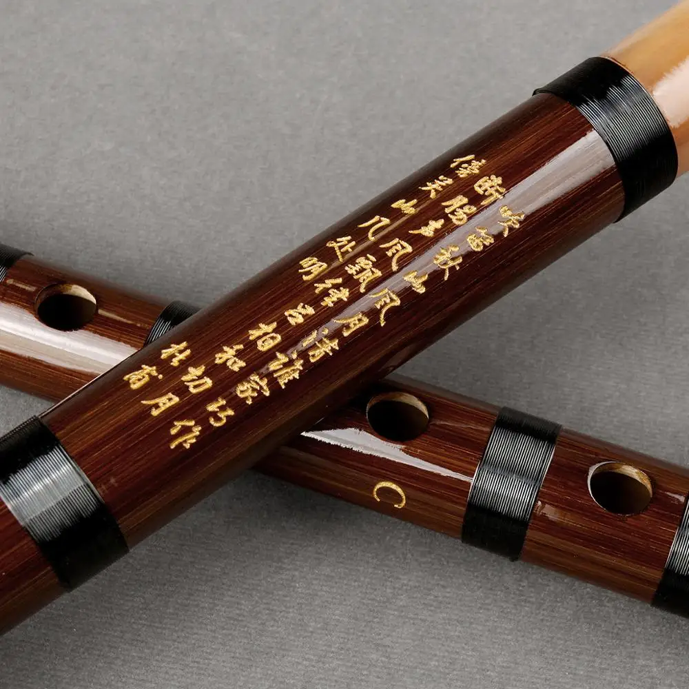 CDEFG Key Handmade Bamboo Flute Musical Instrument Professional Dizi with Black Line also Suitable for Beginners