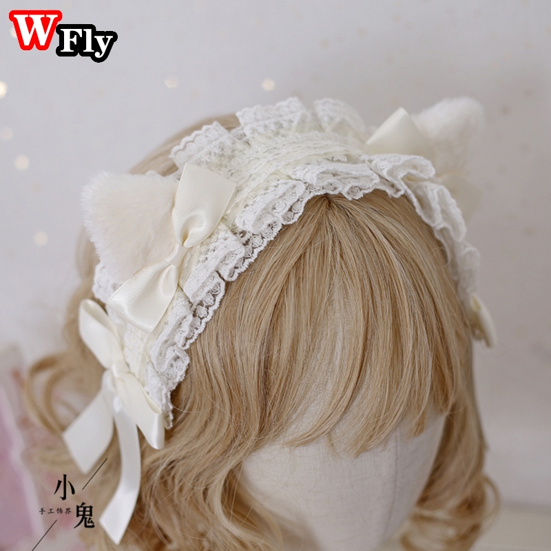 Haruku Kawaii Lolita Bow Cat Ear Hair band hair hoop new Japanese Sweet Women Girls Cosplay 2025 headband Headwear Hair Accessories