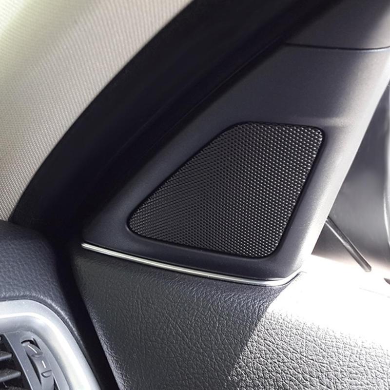 2Pcs Car Front Door Speaker Cover Gap Decor Trim Silver ABS Interior Mouldings for BMW 5 Series F10 2011-2013 Auto Accessories