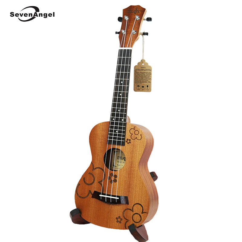 SevenAngel 23" Ukulele Concert Acoustic Mini guitar Rosewood Fretboard Uke 4 strings Sapele Electric Ukelele Built in Pickup EQ