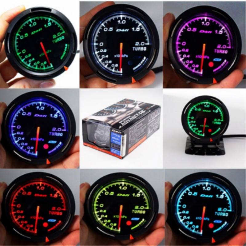Defi Car Meter 15 Colors 60mm Turbo Boost Gauge Water Temp OIl Temp Oil Temp Vacuum Voltage Tachometer 2.5inch