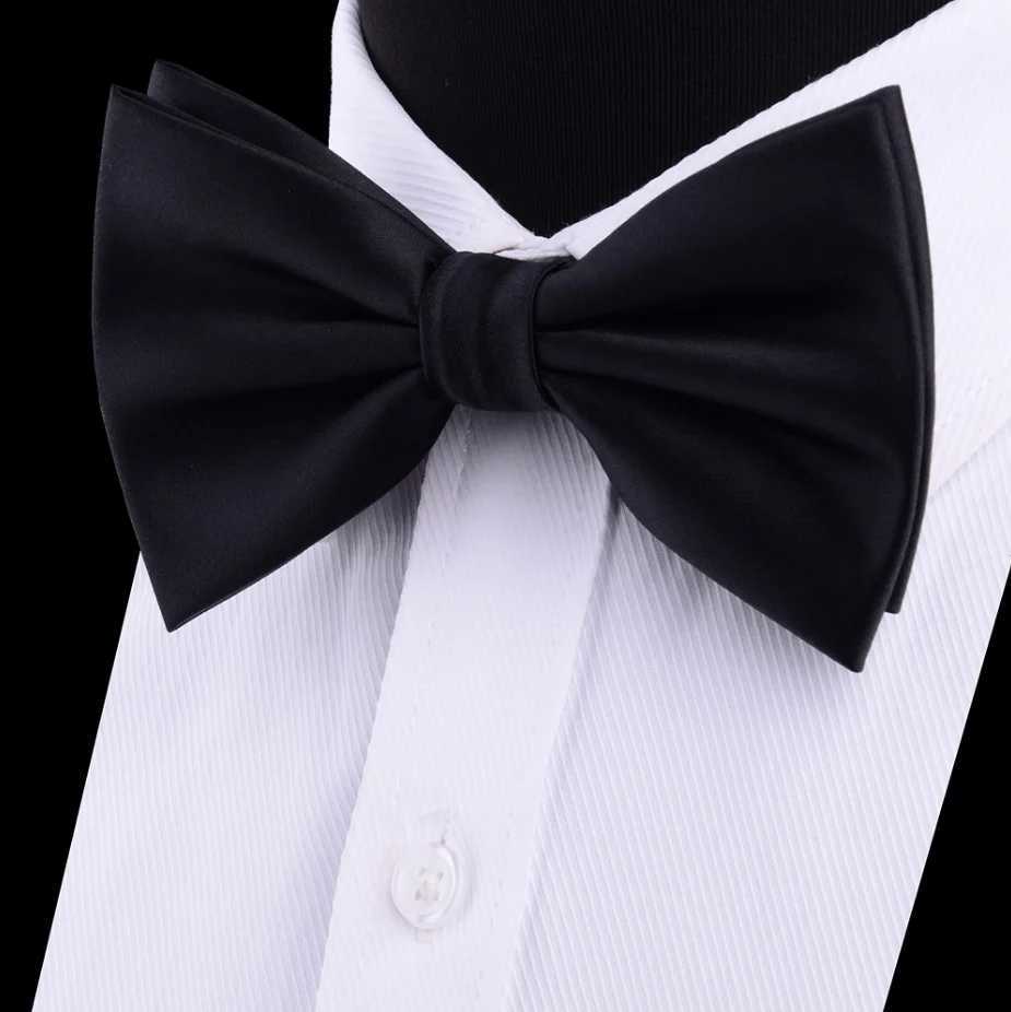 Classic Bow Tie For Man Solid Color Water Proof Double Fold Bowtie Party Wedding Accories Female Tie Gifts For ManX241109