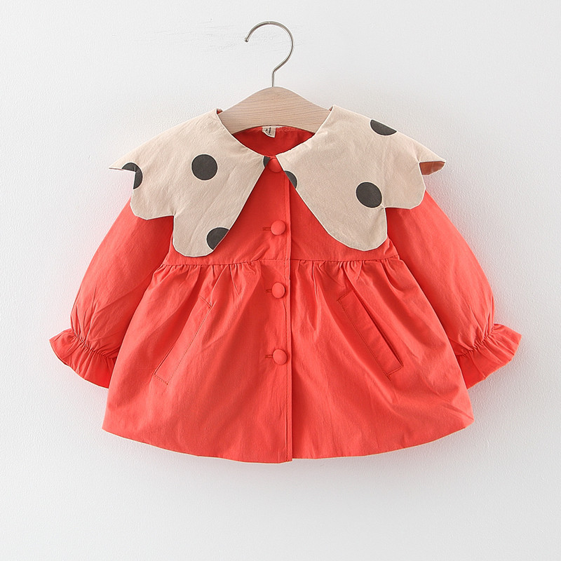 Baby Solid Color Girl Outewear Autumn Children Thin Coat Doll Long Sleeve New Infant Windbreaker Coat Kids Sweet Jacket