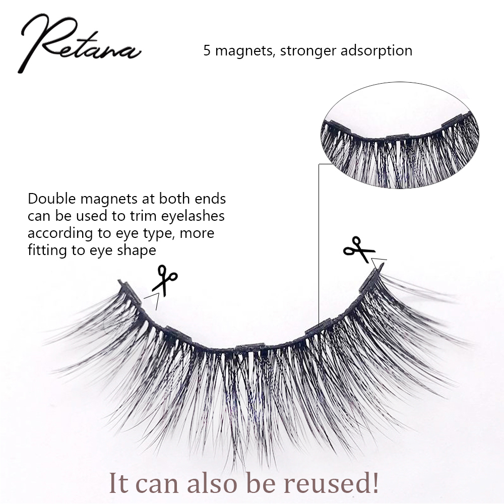 b D Magnetic false eyelashes Eyelashes magnetic liquid eyeliner waterproof durable tweezer set hand eyelash makeup tool