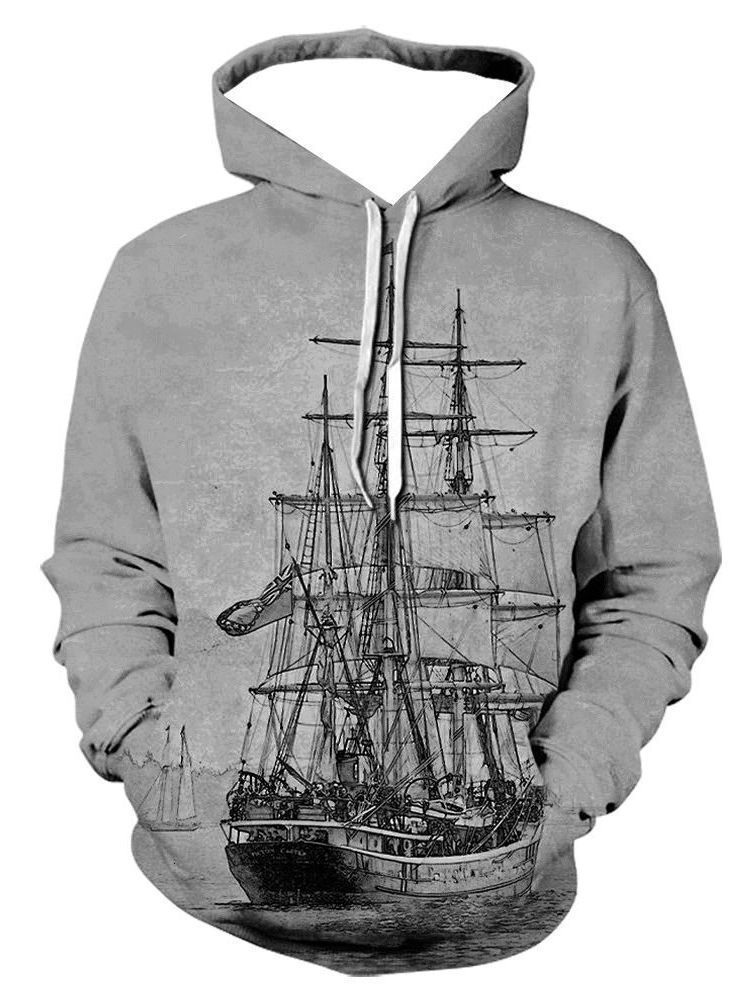 Designer's new 3D with digital printing for men's street sports fashion trend hoodie