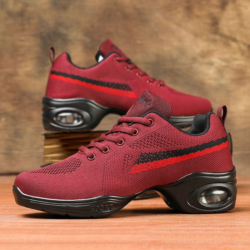 Casual Women Dance Sneakers new Jazz Dancing Shoes Ladies Black Red Mesh 2025 Breath Breathable Modern Sports Shoes Girls Hip Hop Shoes