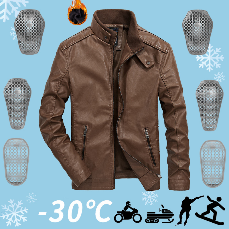 Men's Leather Jackets Men Stand Collar Coats Mens 2025 new Motorcycle Leather Jacket Casual Slim Clothing PU Leather Coats Mens