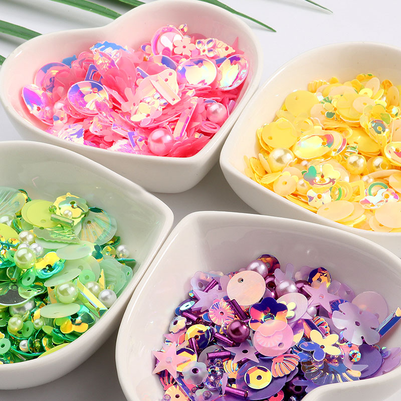 DIY Sequin For Craft Mix Star Flower Shell Leaf Shapes Sequins Lentejuelas Pearls Glass Seed Beads DIY Apparel Sewing & Fabric