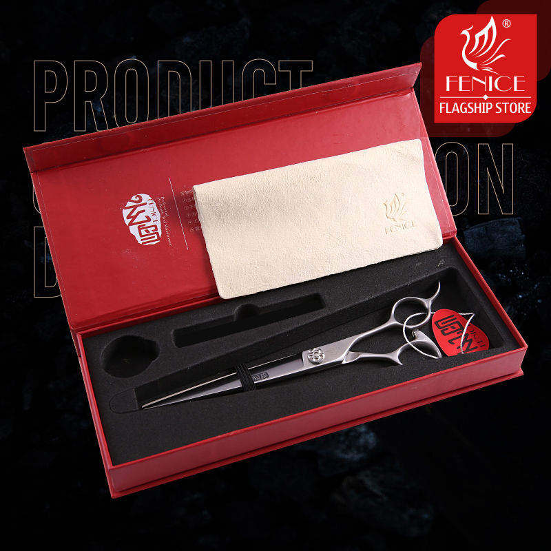 Fenice 7/7.5/8 inch JP VG 10 steel dog grooming scissors bearing screw dog cutting scissors grooming shears tesoura tijeras