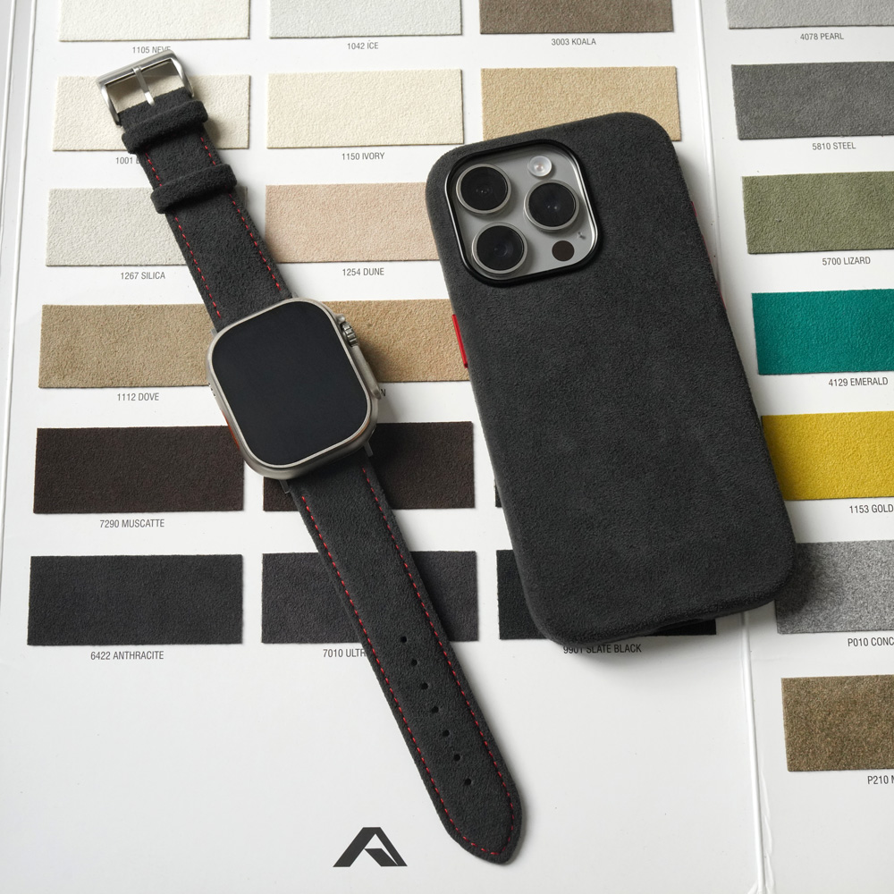 YMW ALCANTARA Strap for Apple Watch Band Ultra 2 49mm 45mm 44mm 41mm Suede Leather Smartwatch Accessories for iWatch s9 8 7 6 SE