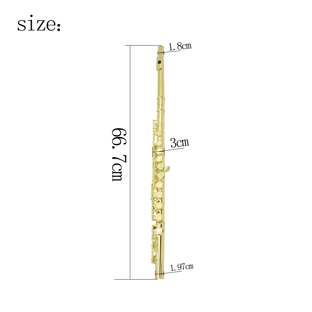 SLADE 16 new Holes Add The E Key Flute Brass 2025 Bady Gold Flute Instrument With Leather Box Case Screwdriver Cleaning Cloth Accessories