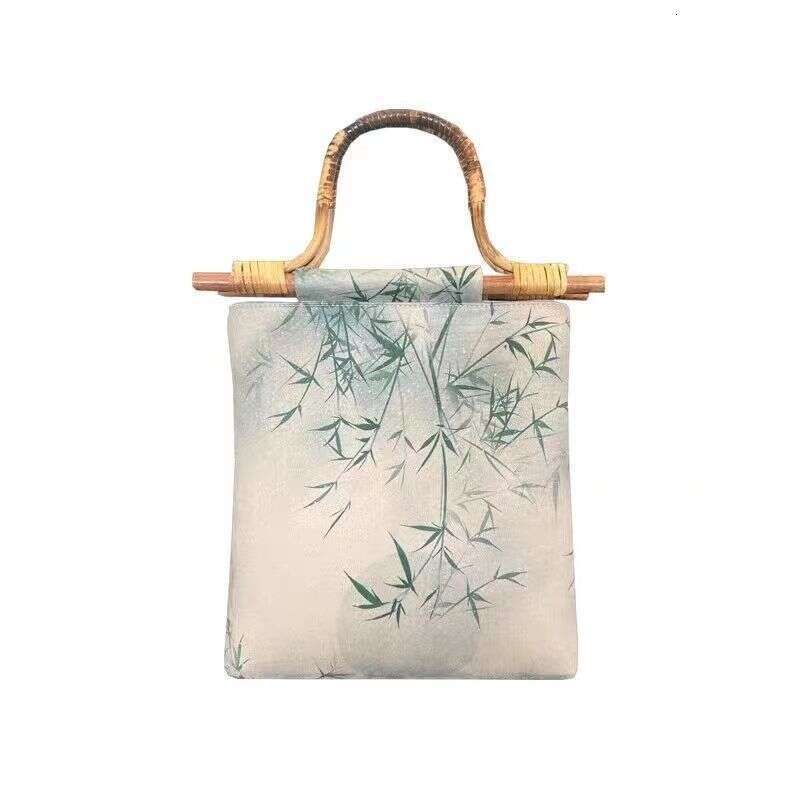 Tianyuan Bamboo Joint New Chinese Handbag Suede Fur Ancient Style Printed Large Capacity Hanfu Qipao Bag