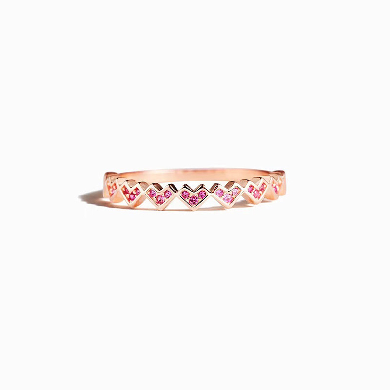 Solitaire Ring Classic Pink Heart Diamond Ring Women's 925 Sterling Silver Rose Gold Crystal Ring Cluster Ring Luxury wedding Jewelry