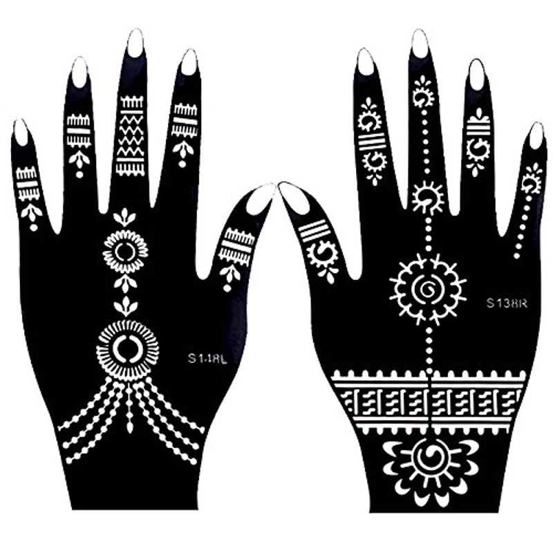 dbd Large Tattoo Henna Hand pcs Stencils For Body Paint Flower Glitter Airbrush Mehndi Indian Tatoo Templates Stencil cm