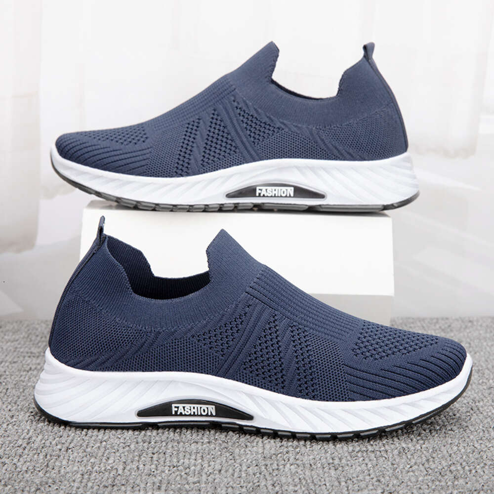 2024 New Casual Sports Flying Woven Running Soft Soled Dad Shoes, Korean Version Trendy Men's Singles Shoes ddmythur