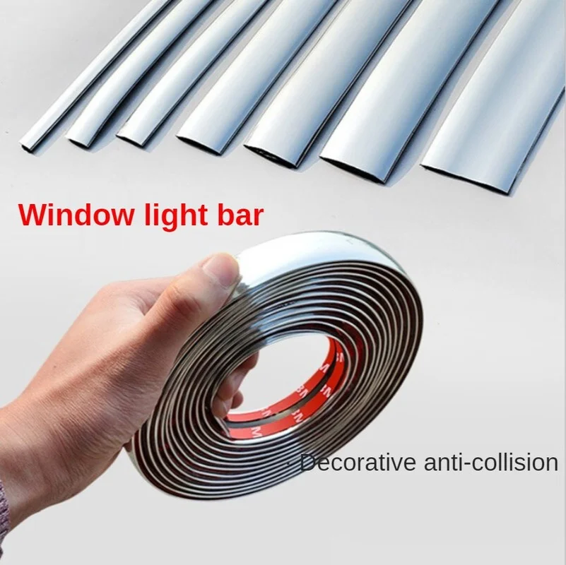 3M/5M Exterior Car Chrome Body Strip Bumper Auto Door Protective Moulding Styling Trim Sticker 6MM 2025 8MM new 10MM 12MM 15MM 20MM 30MM