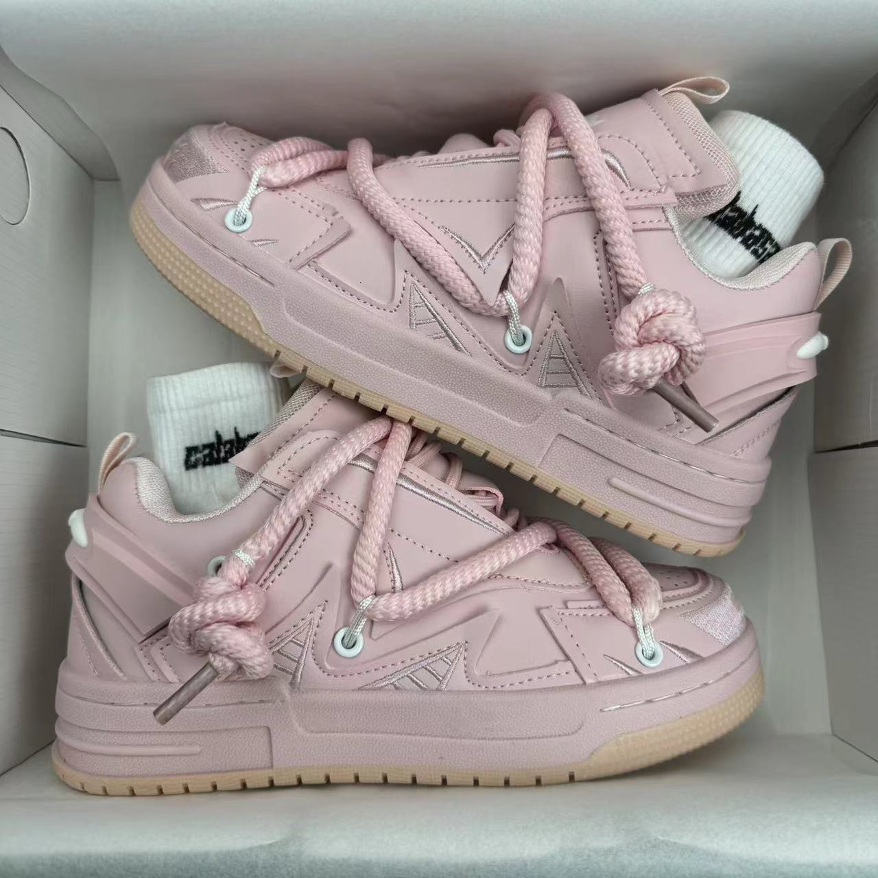 2025 New Men's And Women's Height Increasing Thick Soled Board Shoes Casual Multifunctional Breathable Niche Brand Trend Bread Shoes Height 