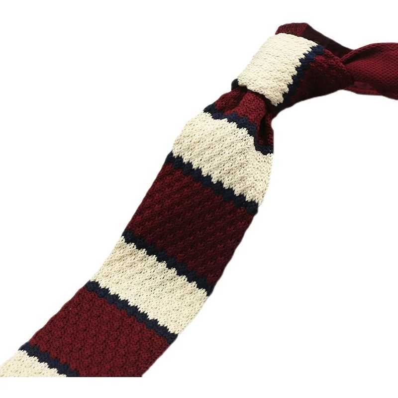 5.5CM Fashion Knitted Ties For Men Navy Brown Striped Neckties College Student Narrow Design Woven Cravat Plaid Shirt AccoryX241109