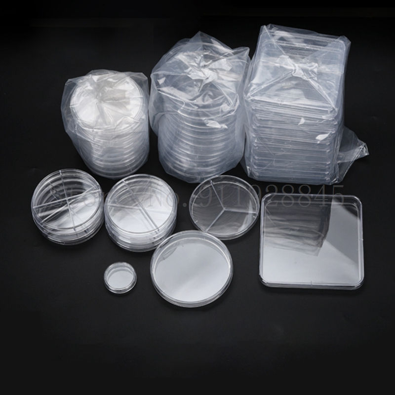 10Pcs 35mm 60mm 90mm 100mm 120mm Clear Petri Dishes with Lids Disposable Plastic Sterile Petri Dish Chemical Laboratory Supplies