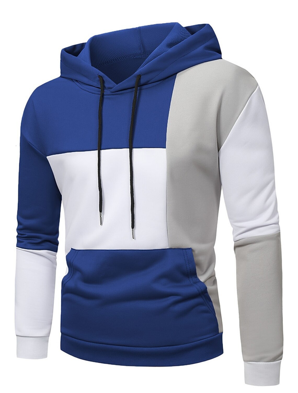 Designer 3D hooded sweatshirt with color blocked pattern for men, original factory
