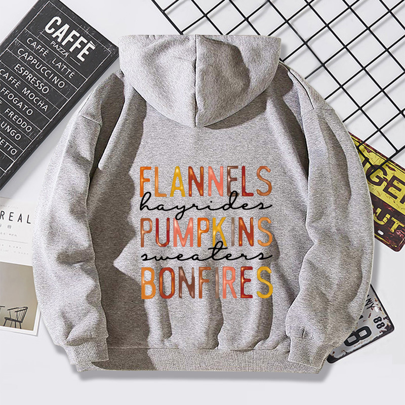 Designer's new autumn winter with fashionable printed lettering and a hooded fleece hoodie for women