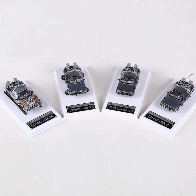 MJ 1 64 DeLorean DMC I II III Back To The Future Time Machine Mr.Fusion Diecast Toy Vehicle Car ModelXJ241109