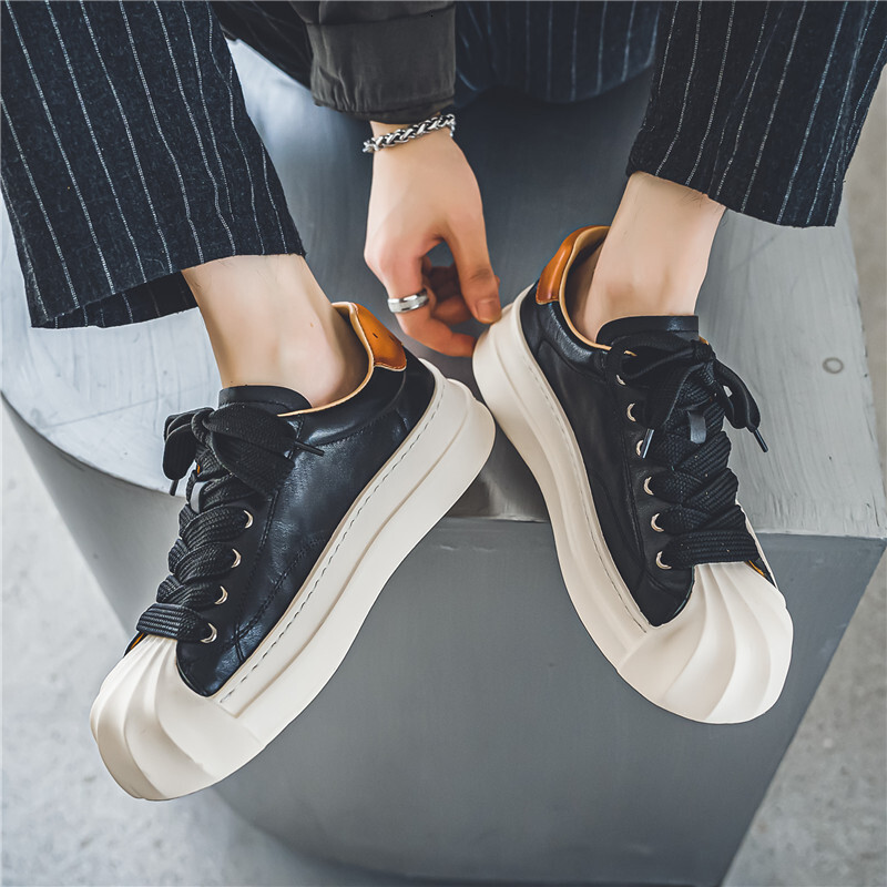 Outdoor Men's 2025 Autumn Leisure Sports Board Shoes Trainer Design Suitable For Height Increase Shell Toe Fashion Shoes Classic Niche Skateboard