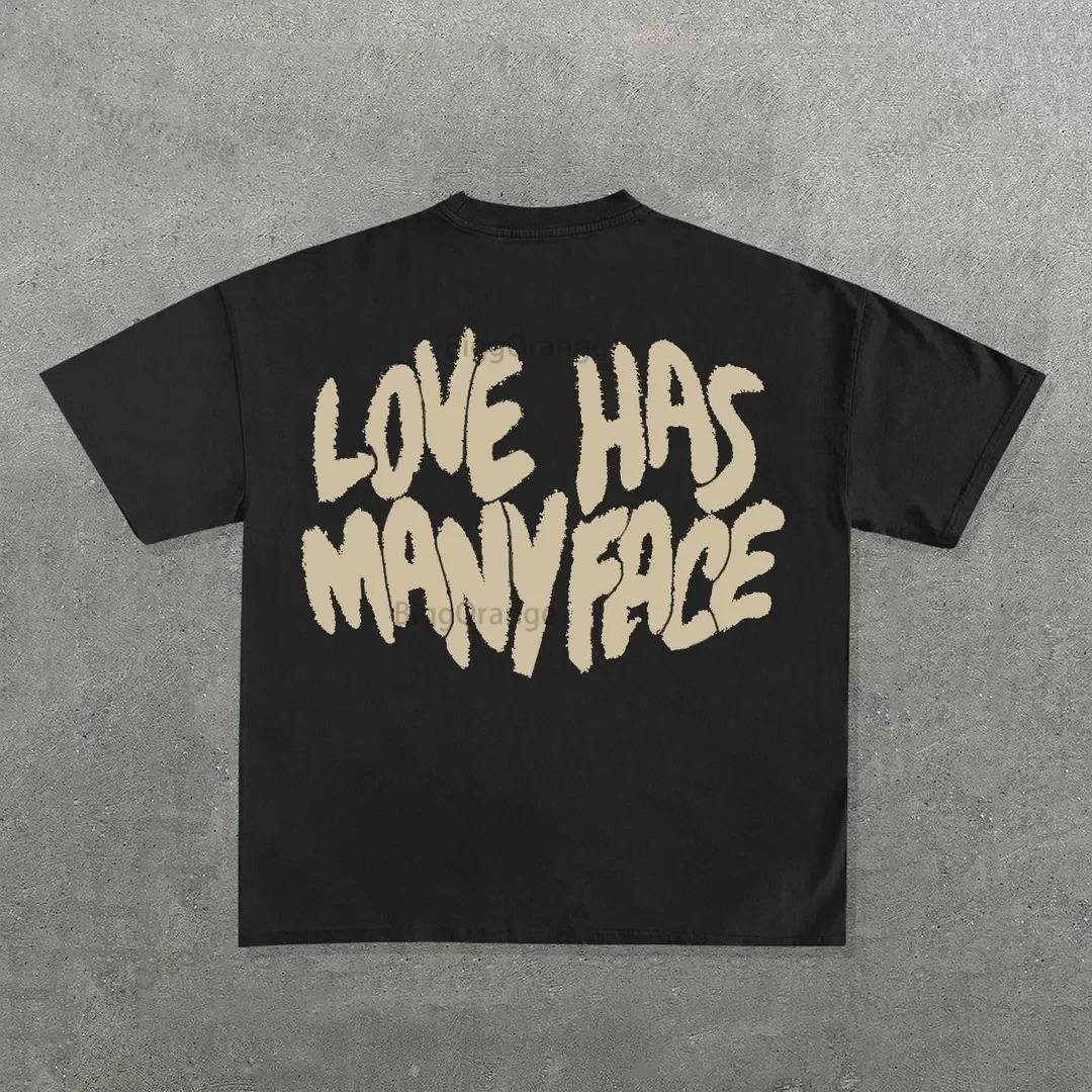 Streetwear Y2k T Shirt Mens Harajuku Hip Hop Graphic Print Oversized Cotton Round Neck TShirt Gothic Short Sleeve Tops Ins 240315