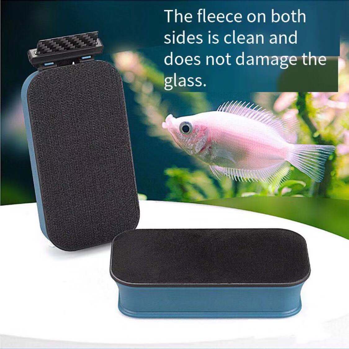 Fish tank strong magnetic magnetic cleaning brush double-sided cleaning glass brush with algae scraper cleaner aquarium accessor