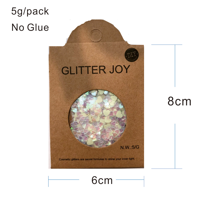 fada In Dark Glitters With Grow Heart And Star Shape Luminous Face Body Cosmetic PET Sequins For Party Carnival Make Up Decor