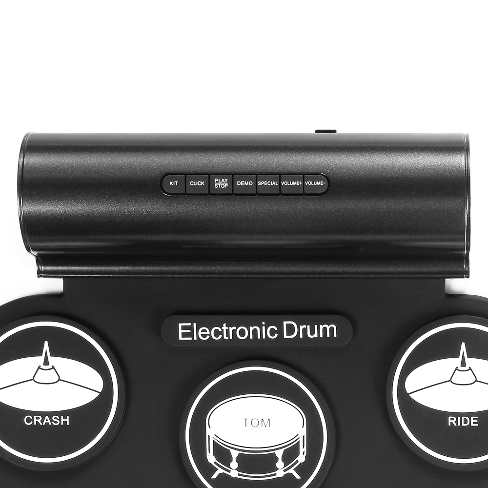 Electronic Drum Digital 7 Pads / 9 Pads Roll up Set Silicone Electric Drum Kit with Drumsticks Sustain Pedal Support USB