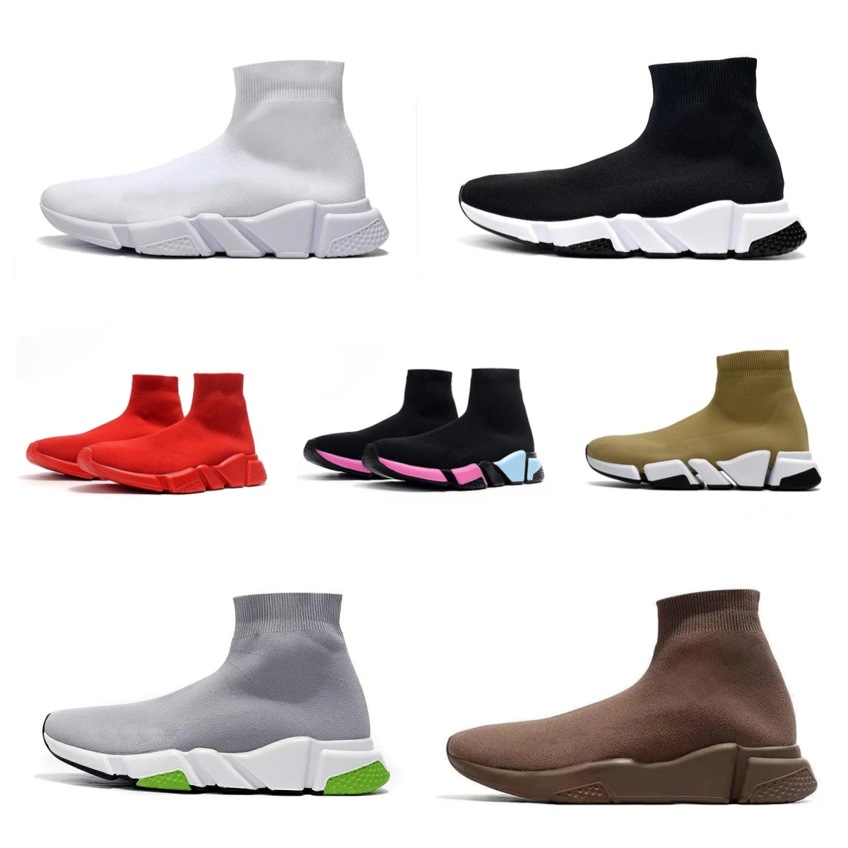 Designer socks Casual shoes Platform mens women shiny knit speed 2.0 1.0 trainer runner sneaker sock shoe master embossed Sneakers speeds booties