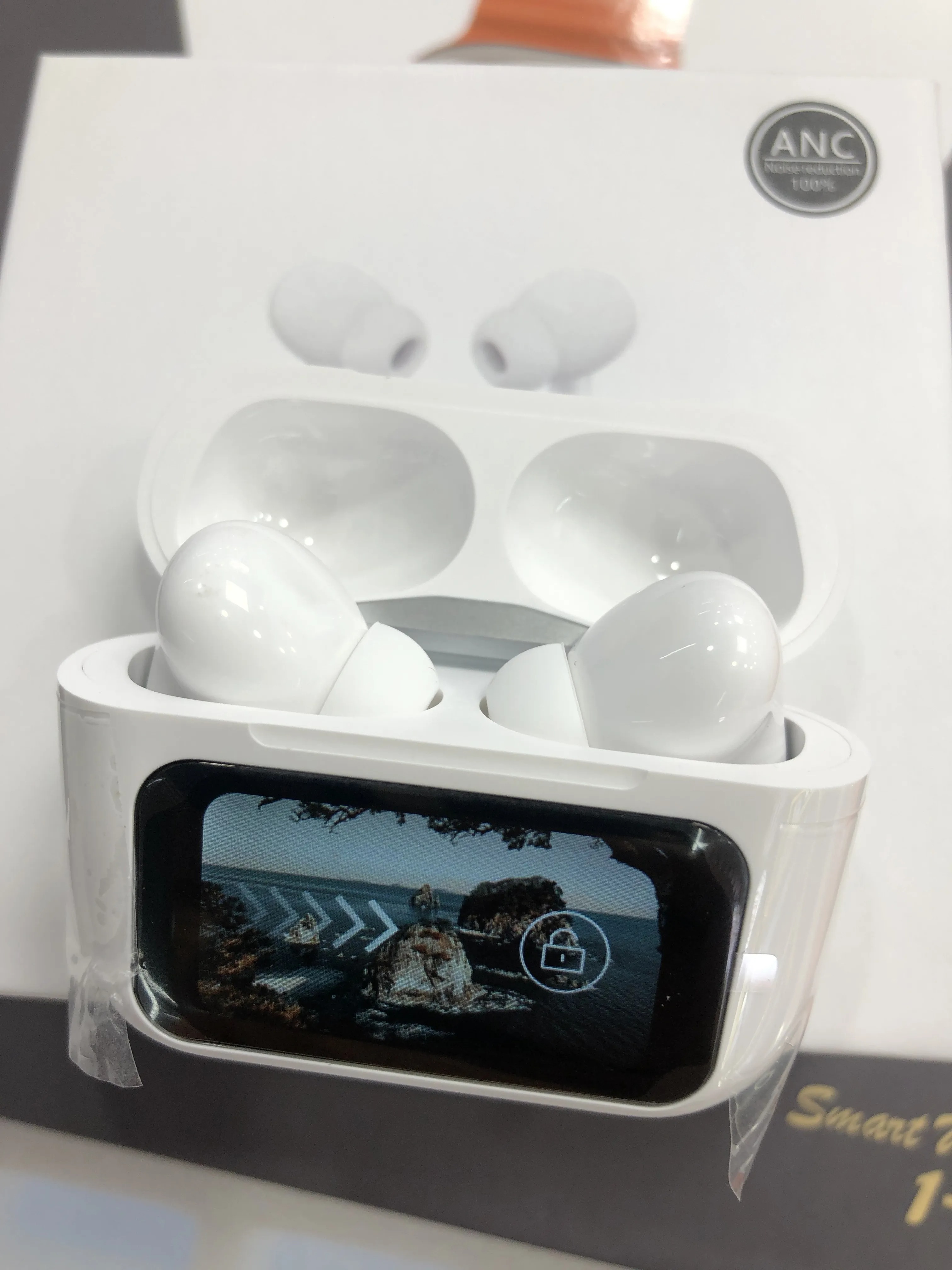 ANC Airking Pro Earphone Intelligent color screen True Wireless Bluetooth Headphones Noise Reduction Earbuds Touch Control Headset For iPhone Sam