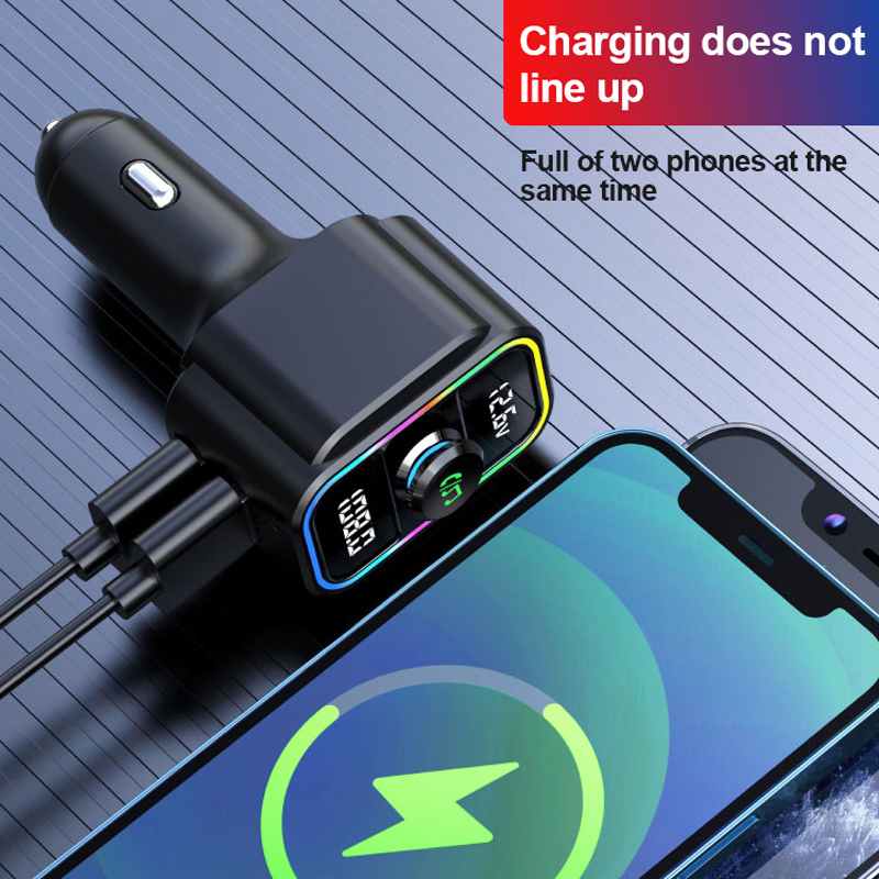 Dual Screens FM Transmitter Bluetooth new 5.0 Handsfree Mp3 Player 22.5W Super Fast QC3.0 Car Charge Audio USB Charger 2025 U Disk Player