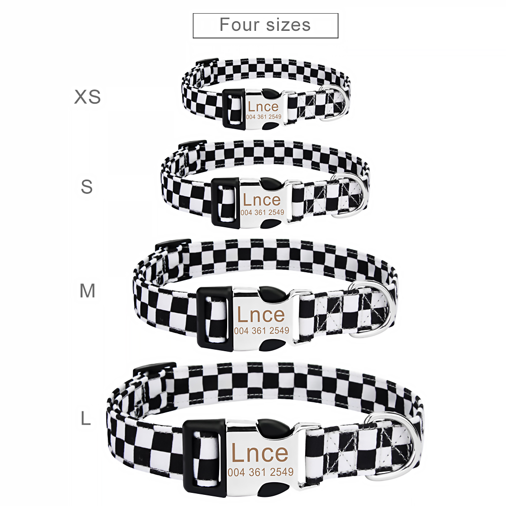 Personalized Dog Collar for Medium Large Small Dogs with Name & Phone Number Engraved Metal Buckle - with Safety Metal Buckle