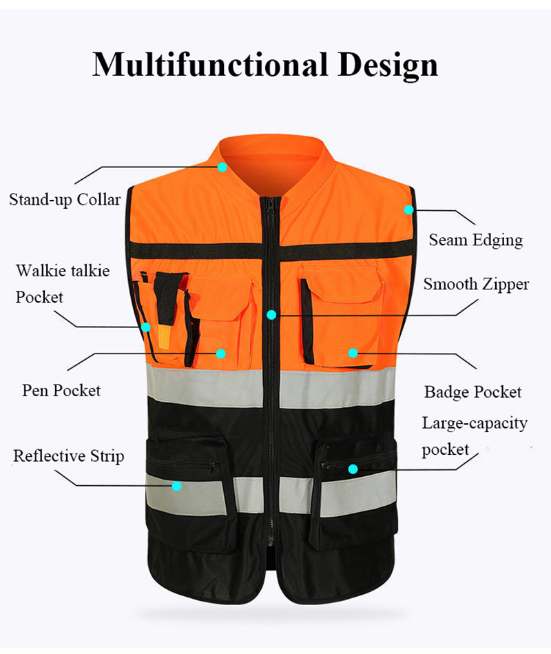 High Visibility Reflective Vest Working Clothes Motorcycle Cycling Sports Outdoor Reflective Safety Clothing Reflective Jacket
