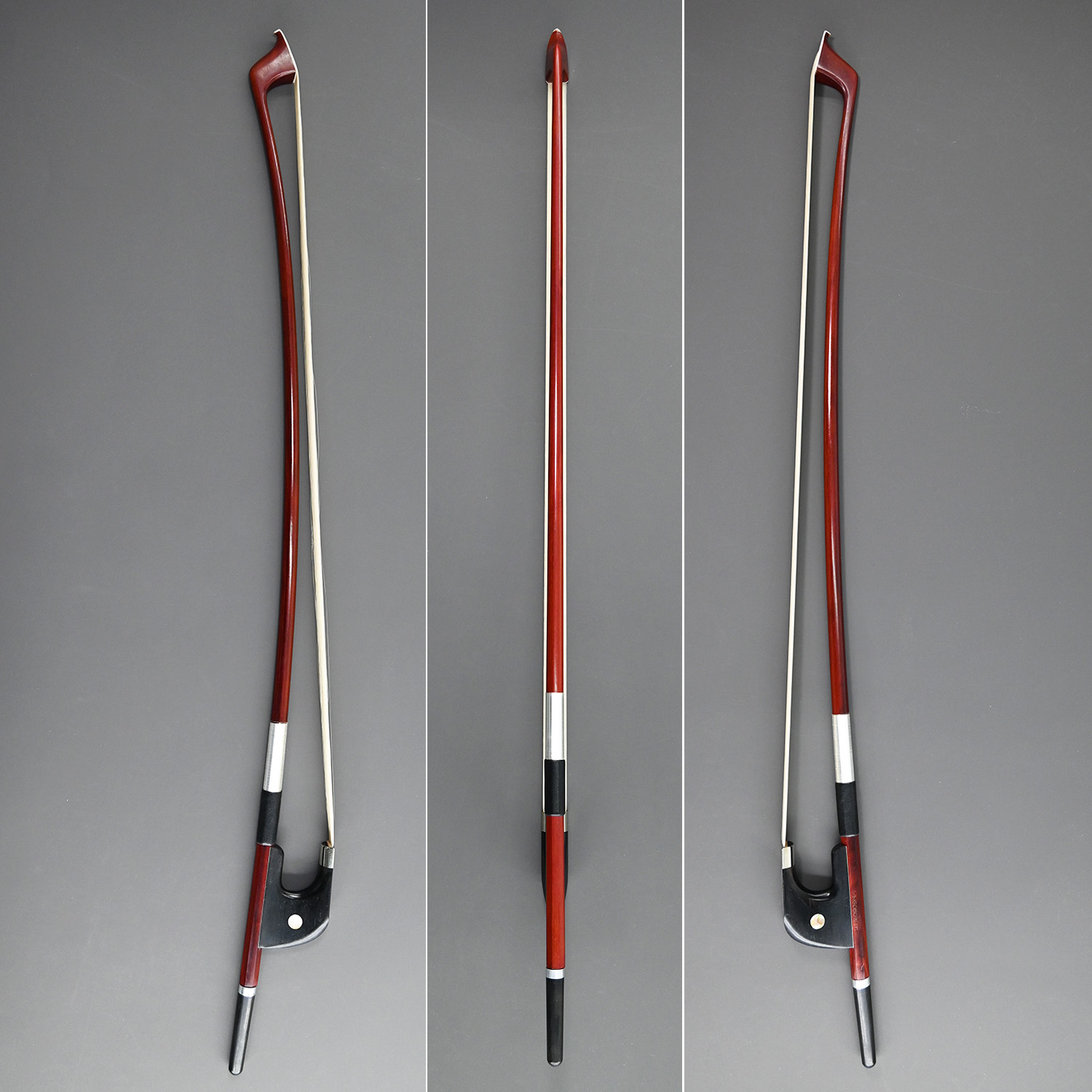 VingoBow 4 Szies German Model Upright Bass Bow Brazilwood Ebony Frog Nickel Silver Part Natural Horsehair 300BG Warm Tone